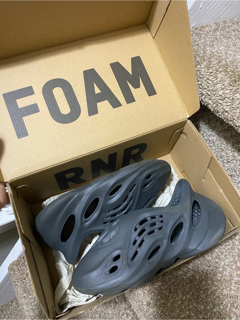 Yeezy Kids Foam Runner Sneakers in Charcoal Gray
